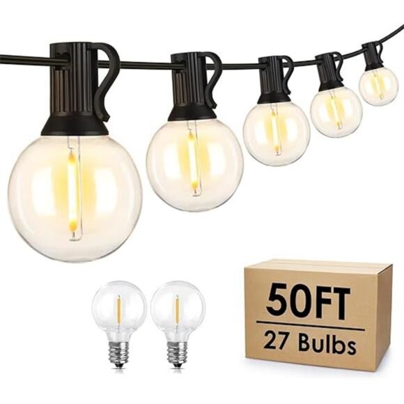 50Ft LED Outdoor String Lights G40 Globe Dimmable Patio Light, Waterproof - Picture 7 of 7